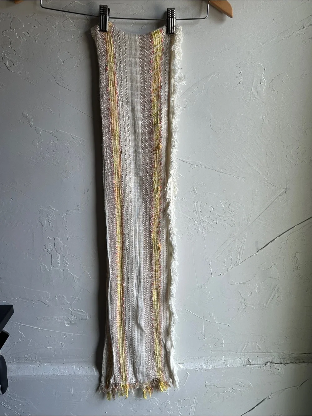 Boho Fringe Textured Woven Scarf Festival Cottagecore Earthy Layering Wrap‎ 8x70